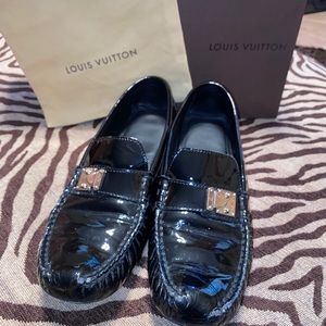 Authentic Louis Vuitton black patent loafers